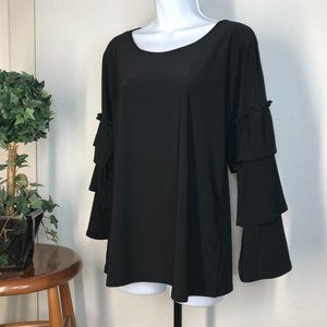 Bell Sleeve Blouse | Black | X-Large